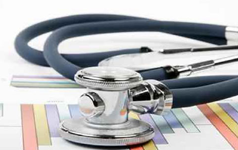 stethoscope on colorful graph paper