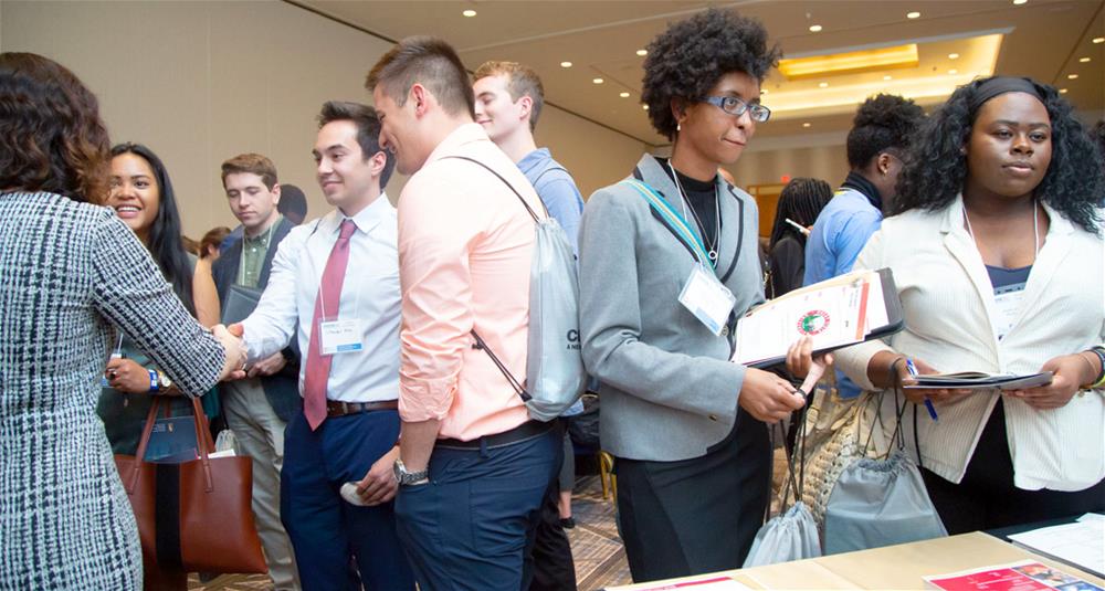 Students at a recruitment fair