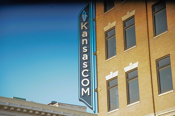 KansasCom building sign