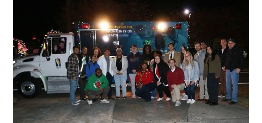 PCOM South Georgia students participated in the Festival of Lights parade festivities in Moultrie, Georgia