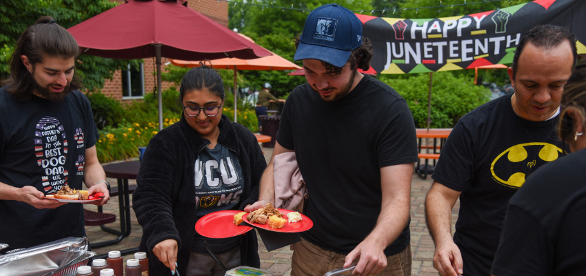 VCOM-Virginia students at a Juneteenth barbecue. 