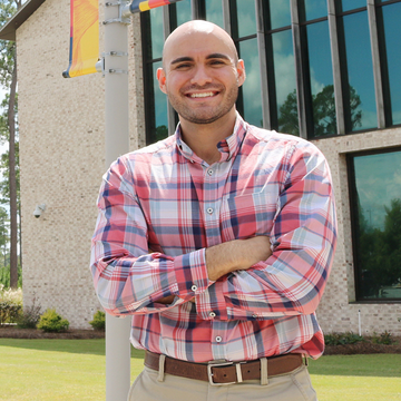 Student doctor Soto standing outside on the PCOM South Georgia campus