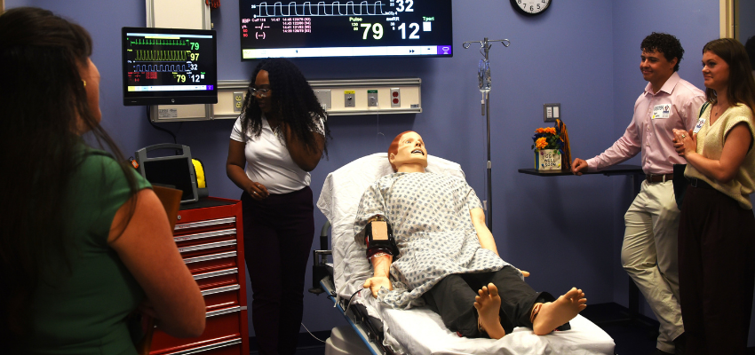 Students explore the simulation lab