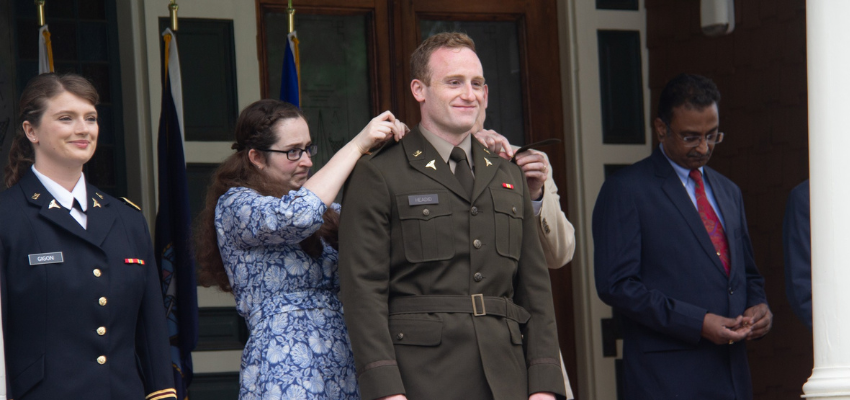 Student receives epaulets