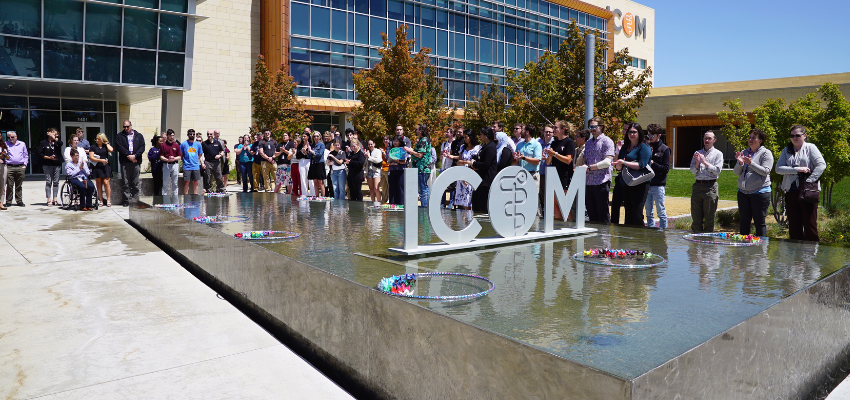 Students holding a moment of silence